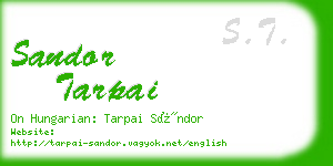 sandor tarpai business card